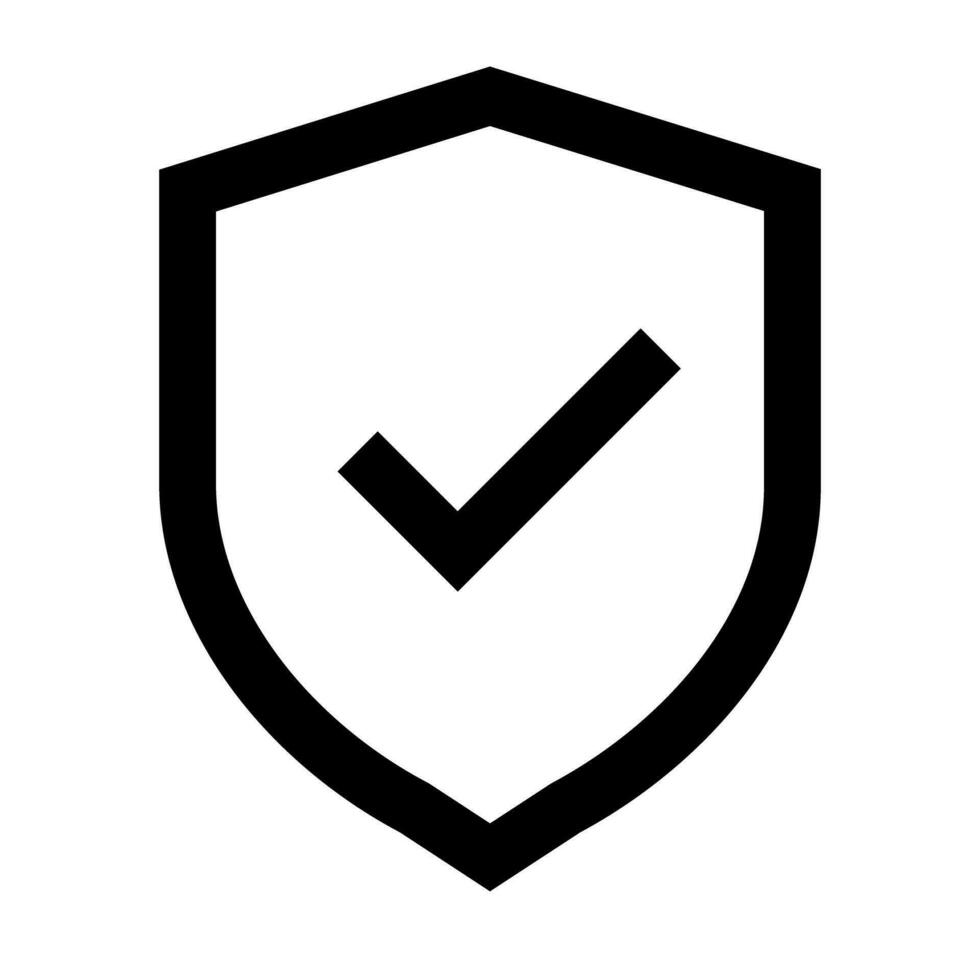 Simple check mark shield icon. Security icon. Vector. vector