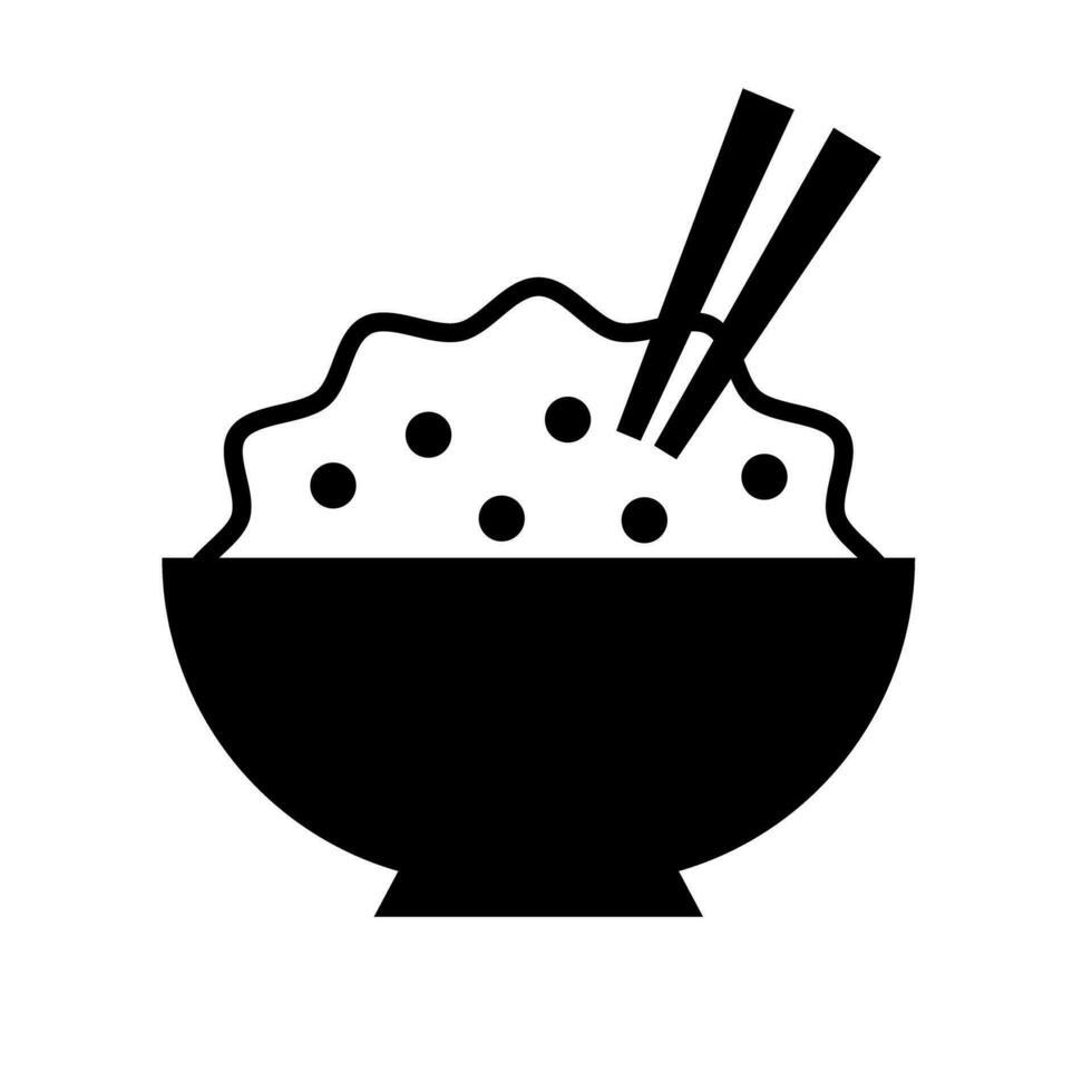 Rice and chopsticks icon. Carbohydrate. Vector. vector