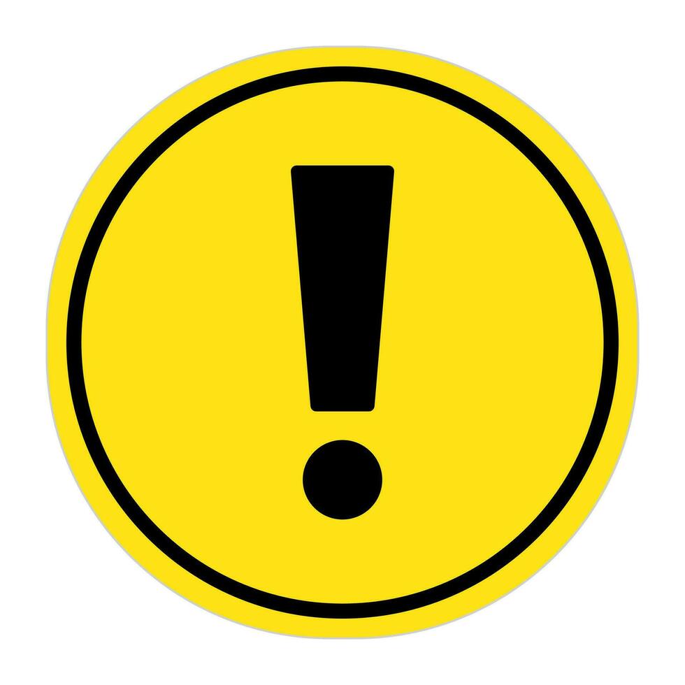 Round warning sign. Exclamation point. Vector. vector