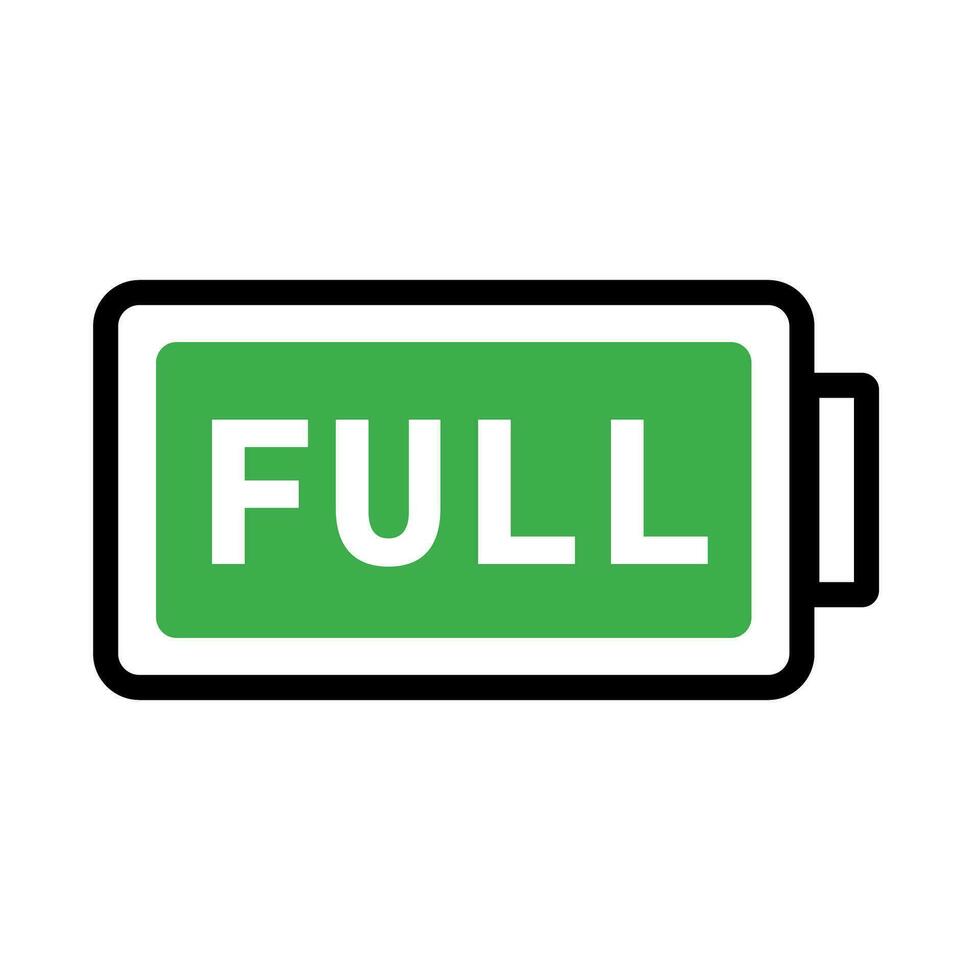 Flat design FULL charging battery icon. Vector. vector