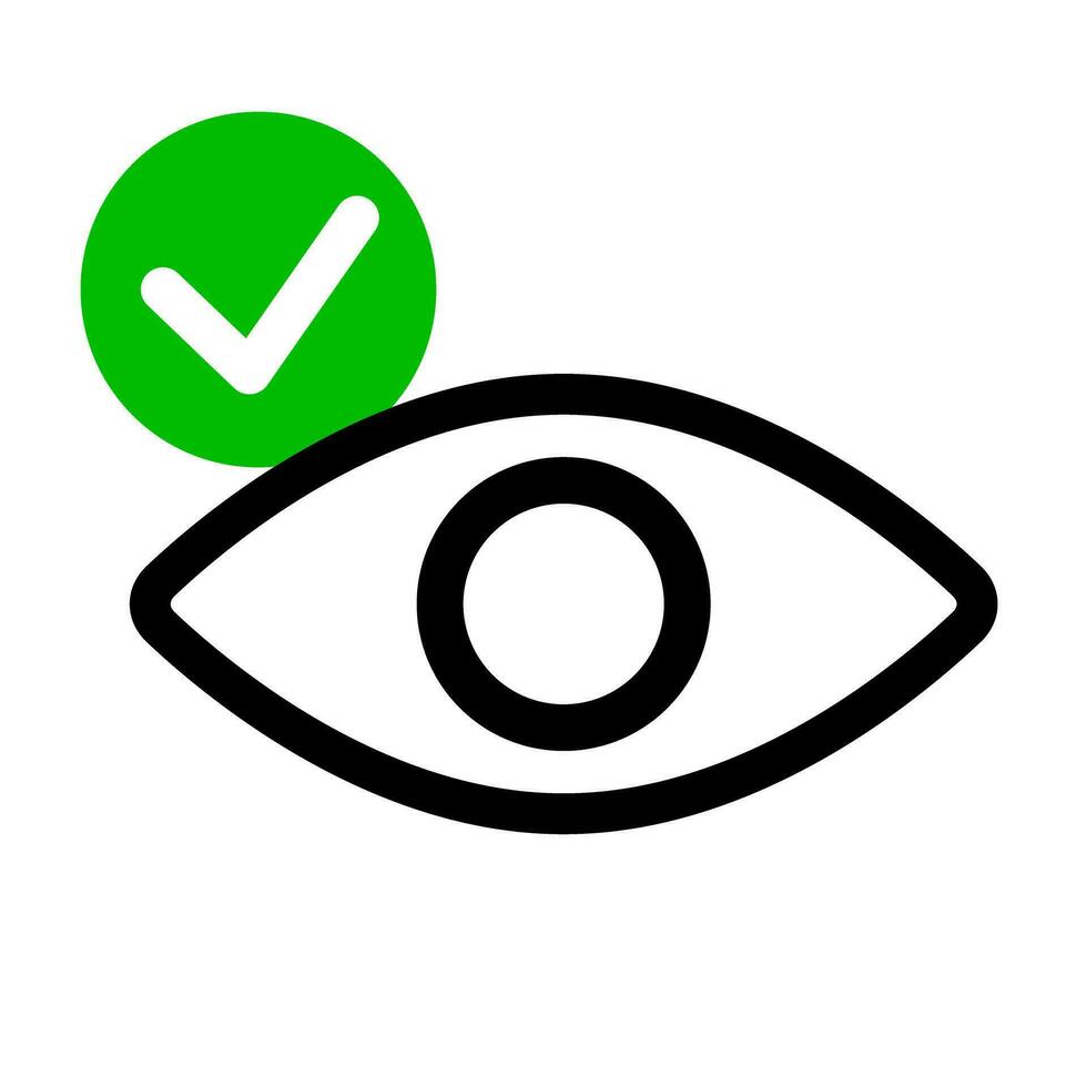 Check mark and eye. Vector. vector