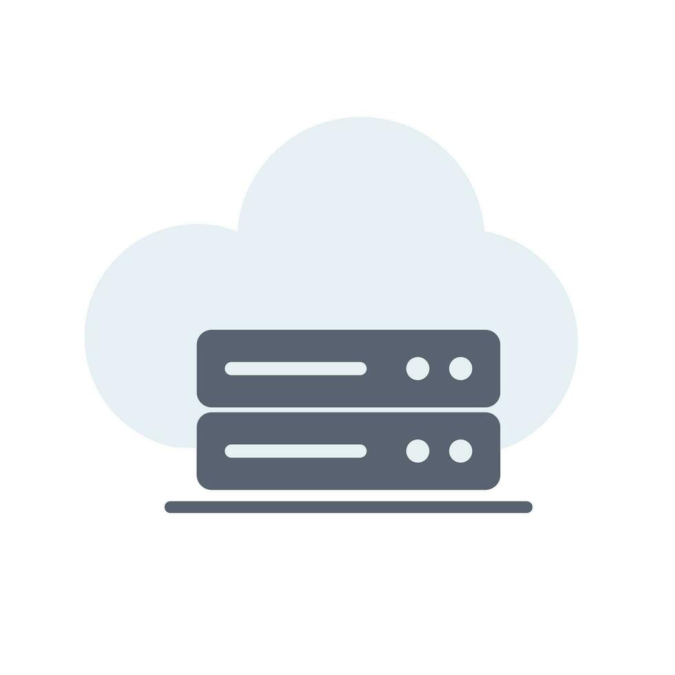 Cloud server icon. Web hosting. Server rack and cloud. Vector. vector