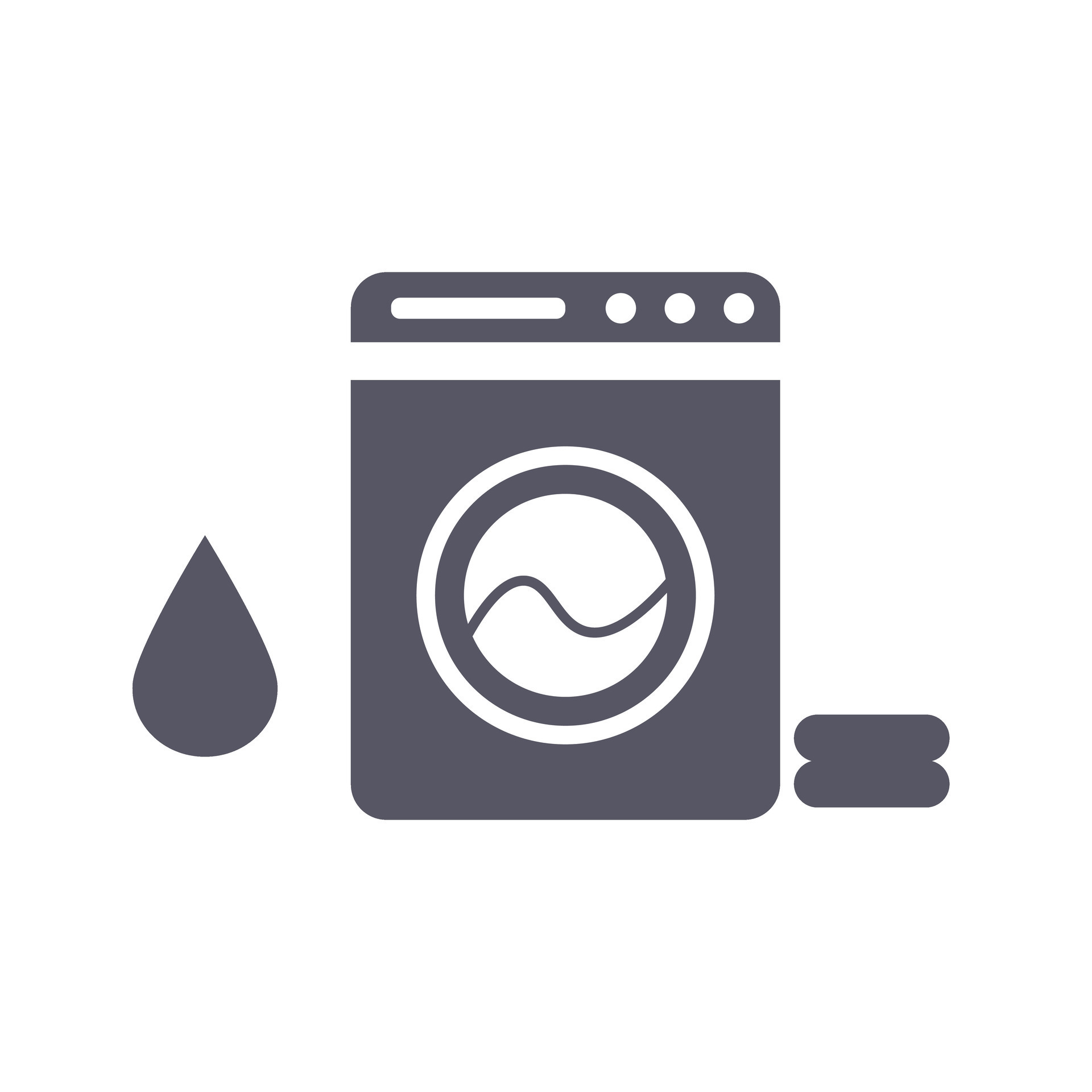 Water drop, washing machine and towels. Appliance. Vector. 26530412