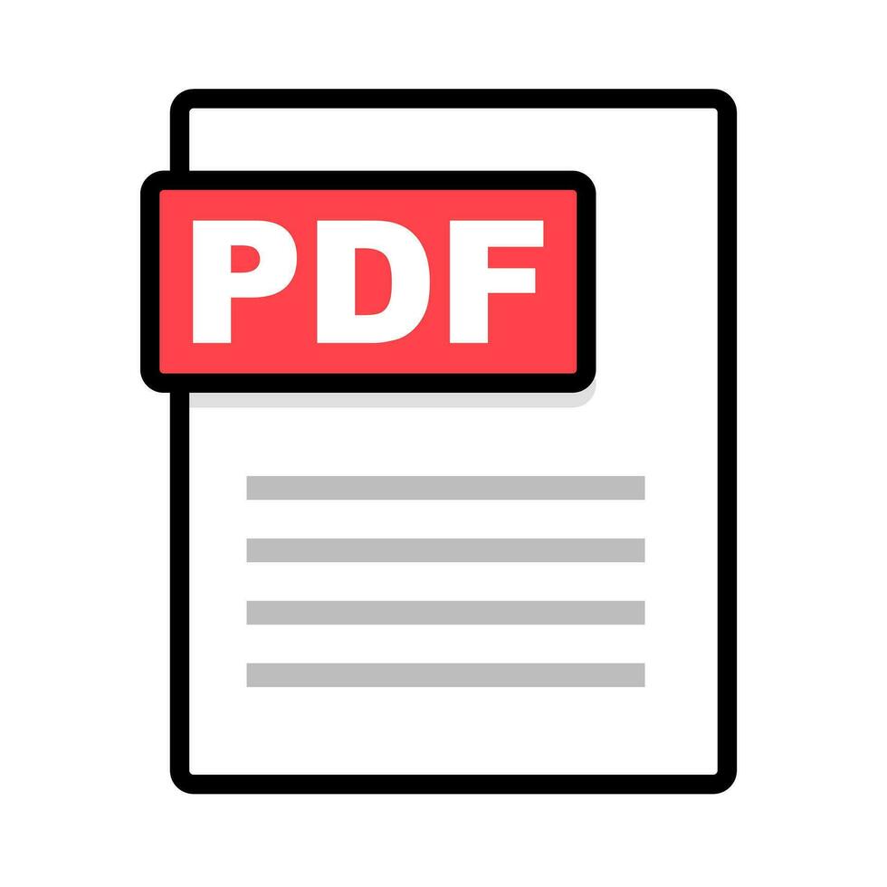 Flat design PDF file data icon. Electronic data icon. Vector. vector