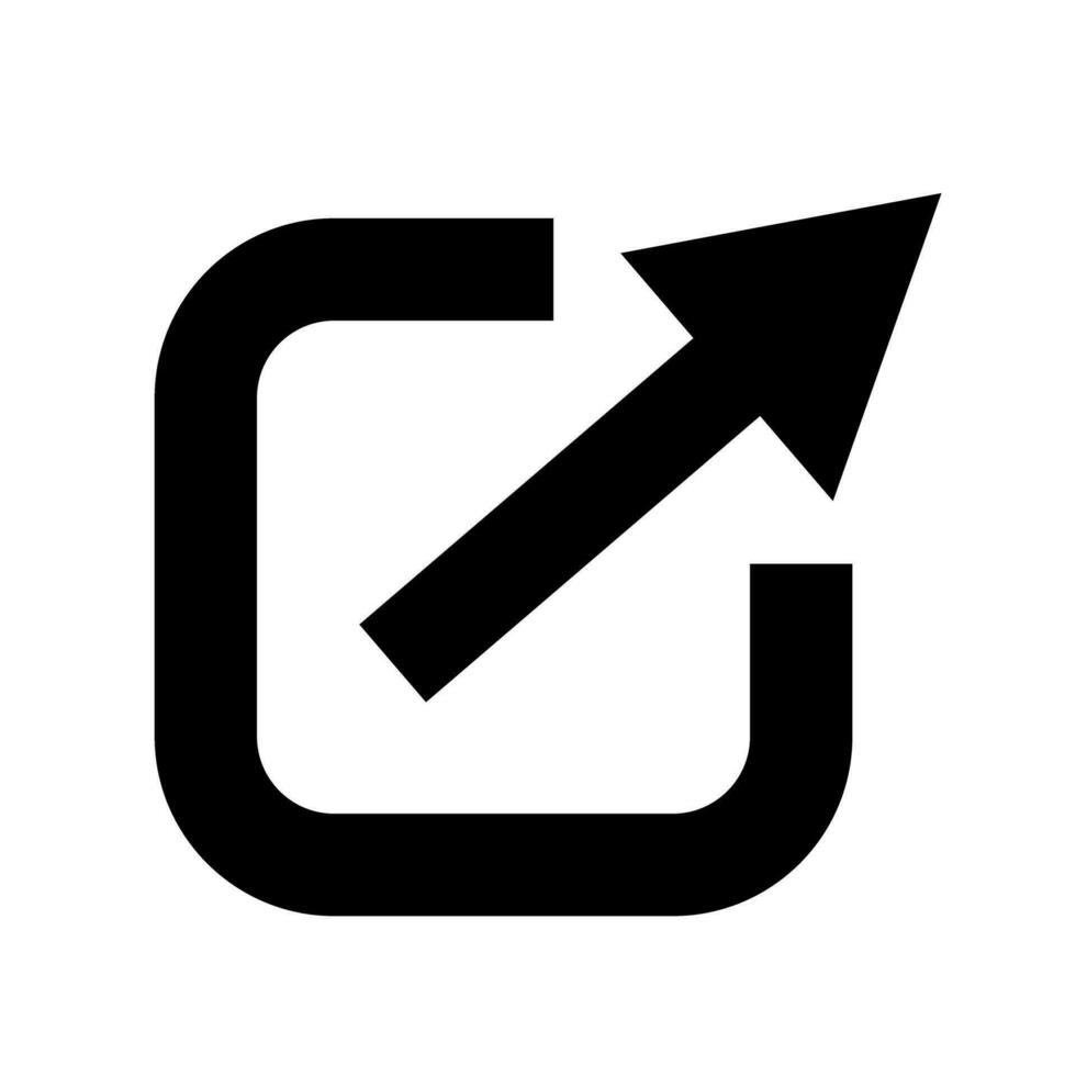 External link silhouette icon. Vector. vector