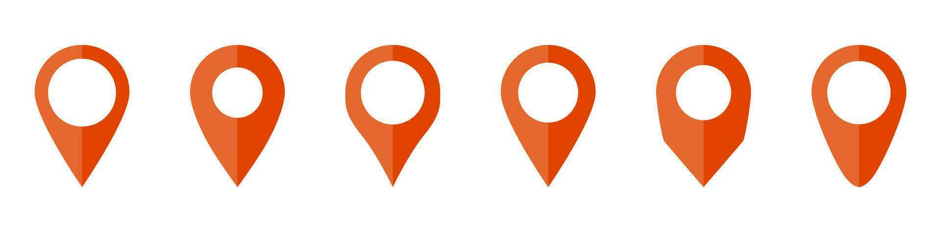 Map pin icon set. Location markers. Vectors. vector