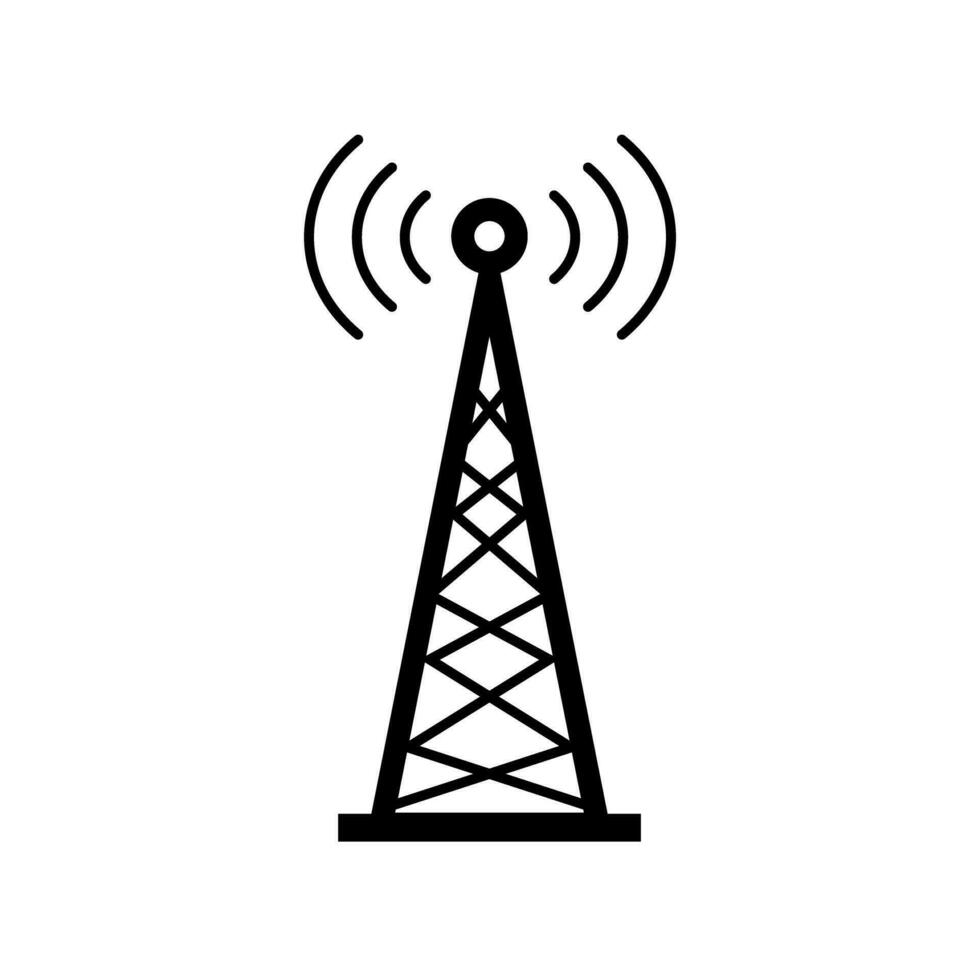 Radio tower icon. Cellular communication tower and cellular radio waves. Vector. vector