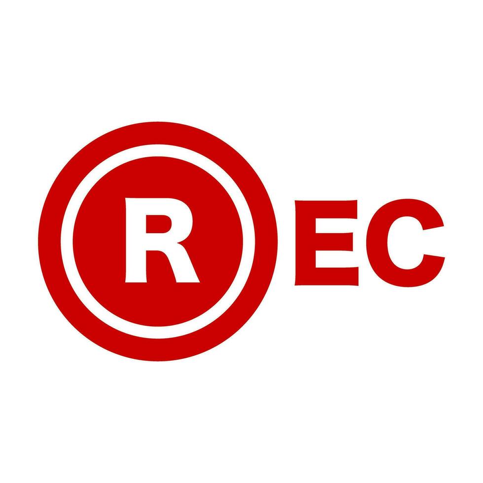 REC button and logo. Vector. vector