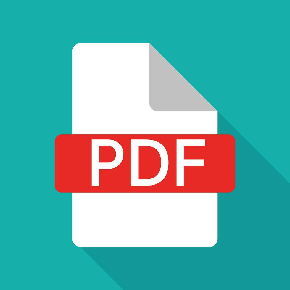 PDF file icon and shadow isolated on background. Vector. vector