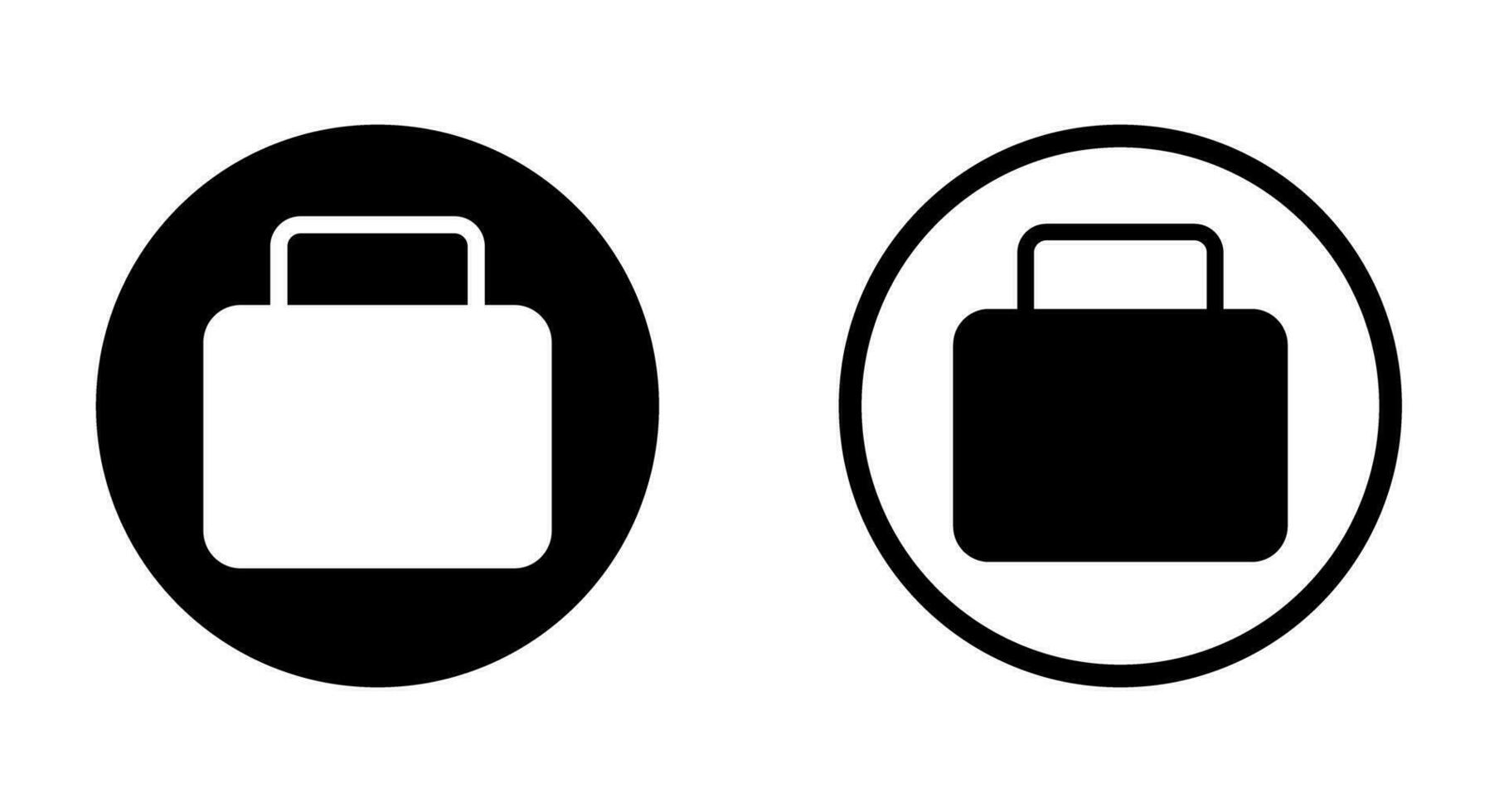 bolso icono colocar. equipaje. vector. vector