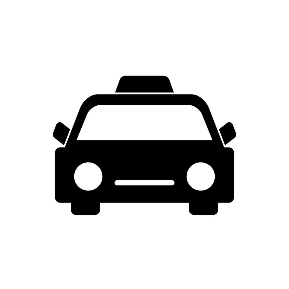 Silhouette icon of the front of a cab. symbol of Taxi. Vector. vector