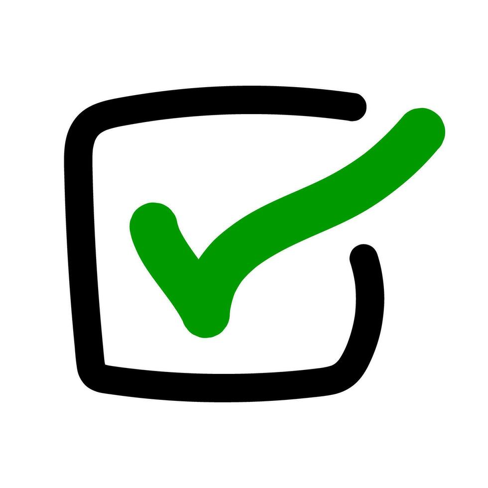 Hand drawn checkbox icon. Vector. vector