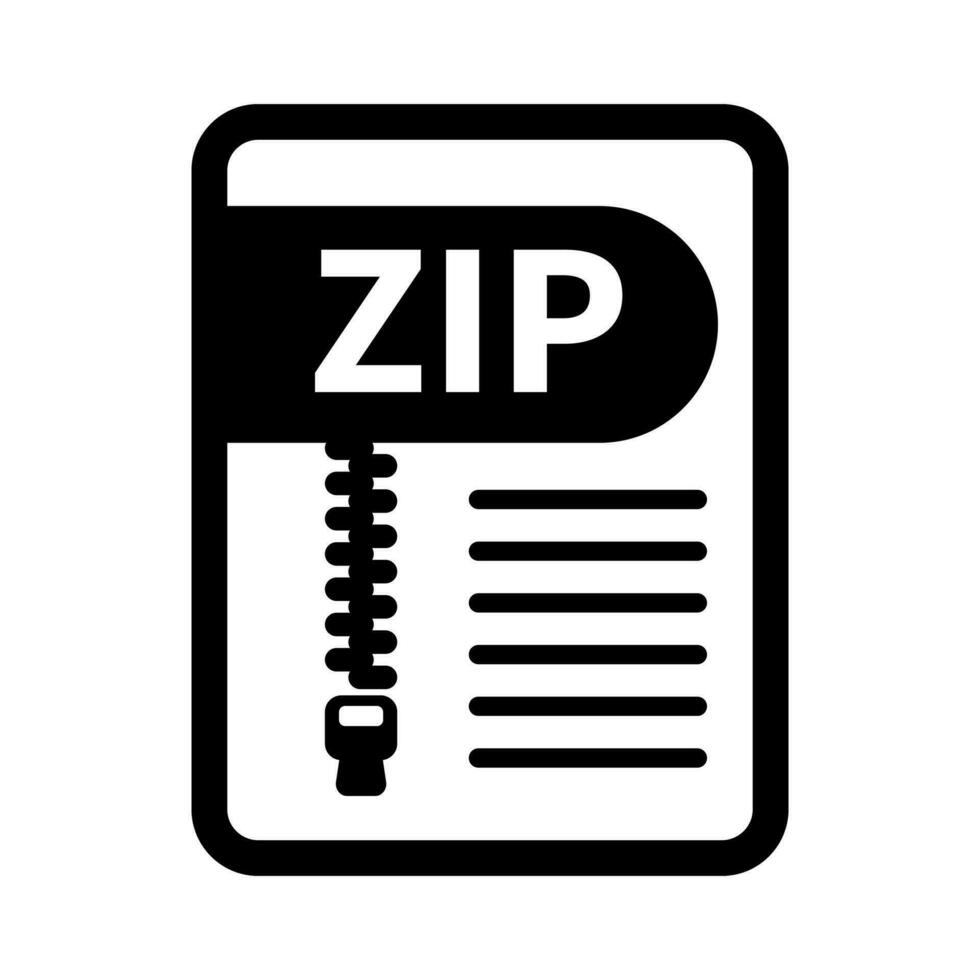 ZIP format file icon. Archive data. Computer file. Vector. vector