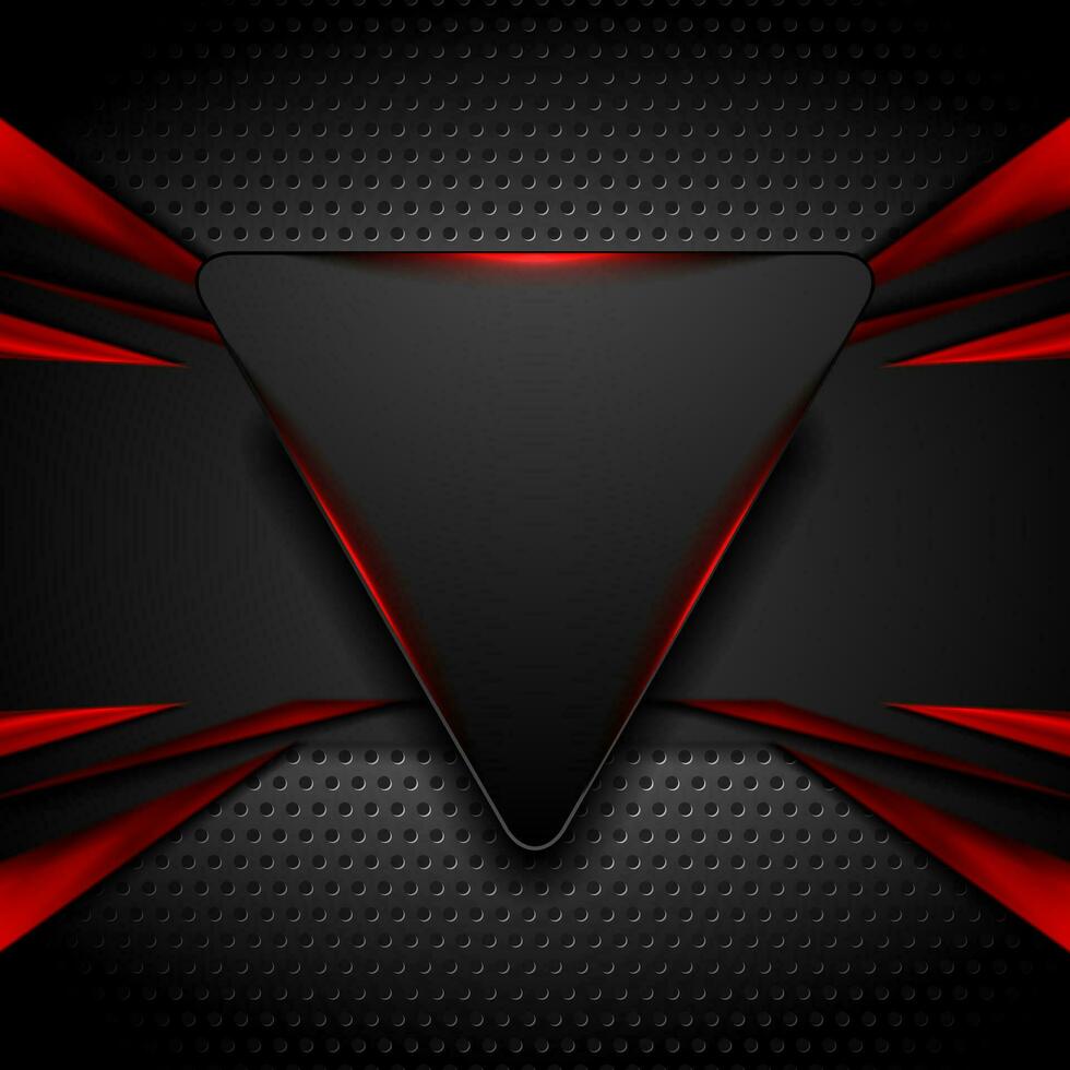 Abstract shiny hi-tech futuristic red and black background vector