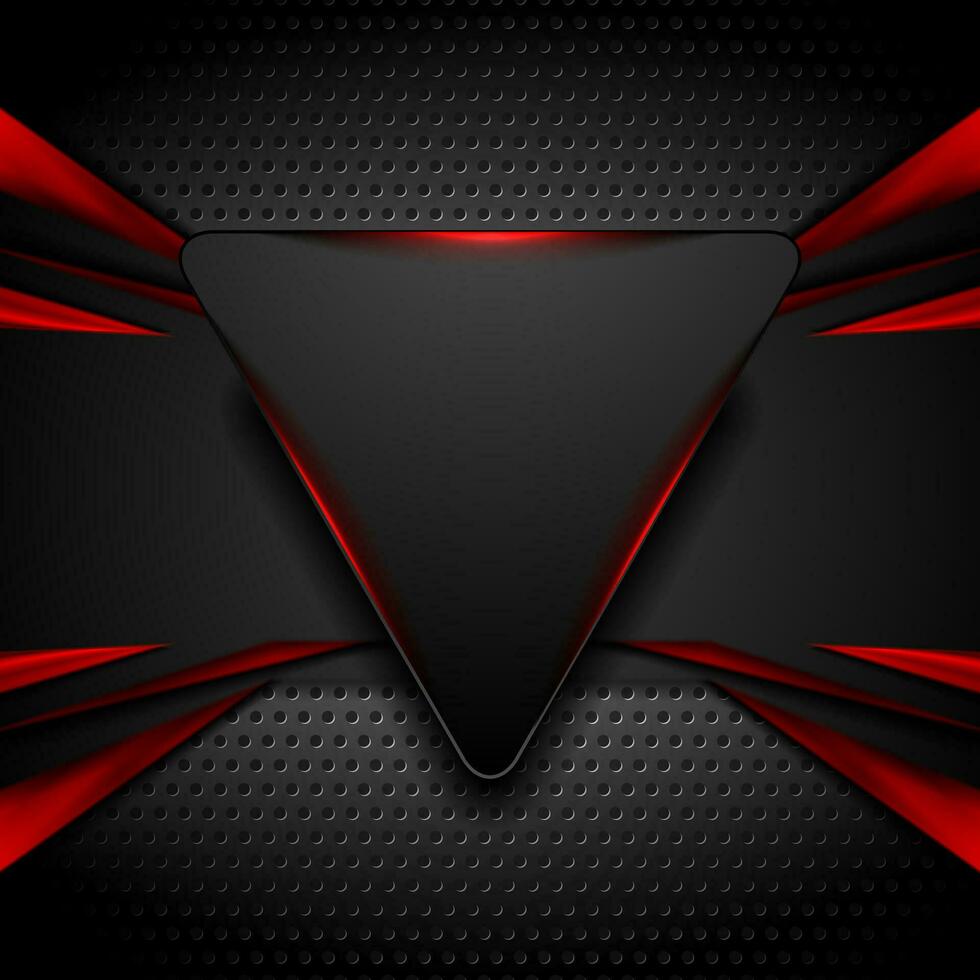 Abstract shiny hi-tech futuristic red and black background vector