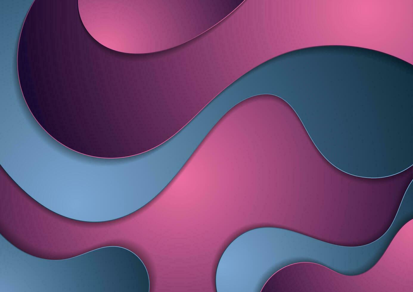 Blue purple abstract paper waves corporate background vector