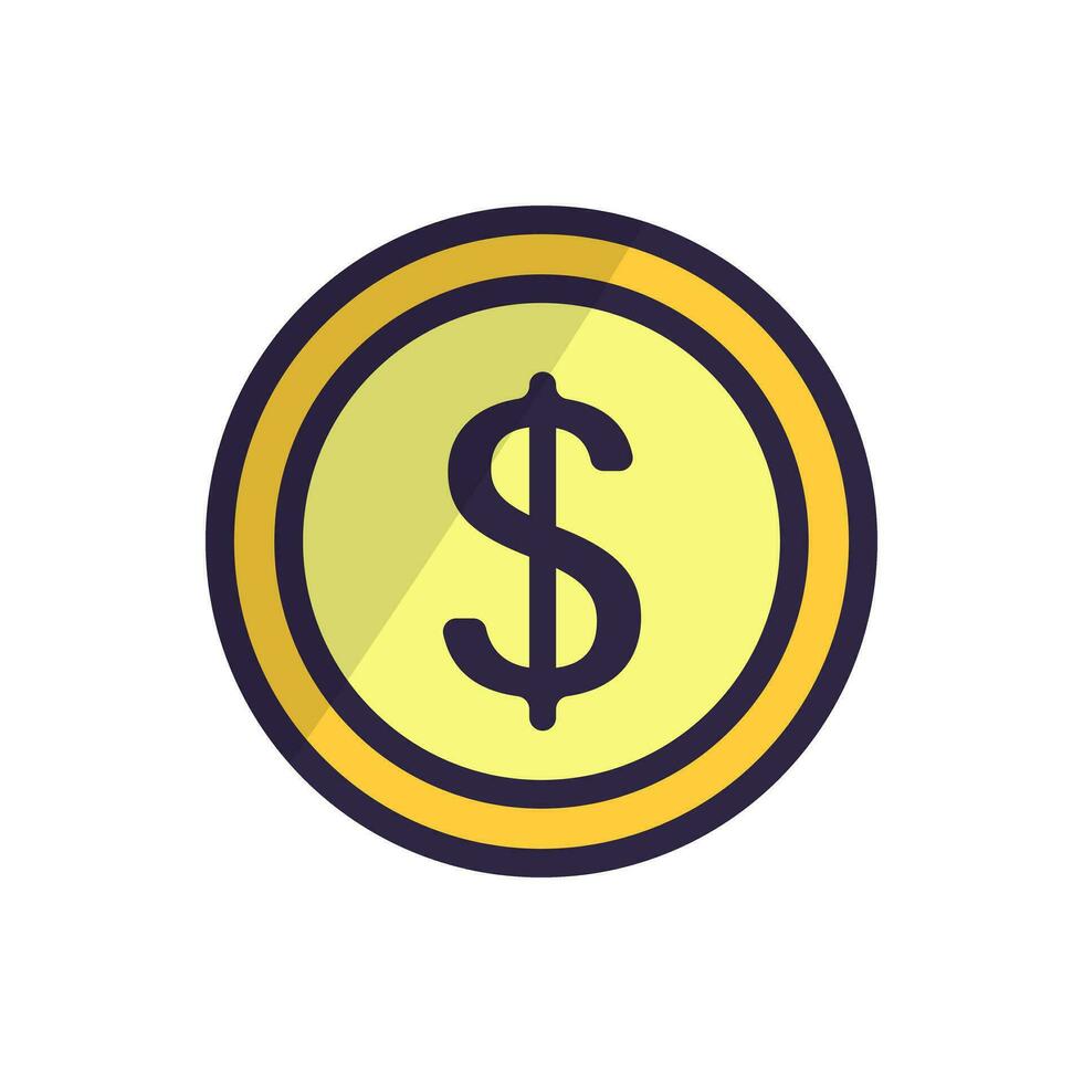 Modern dollar coin icon. Income and earning. Vector. vector