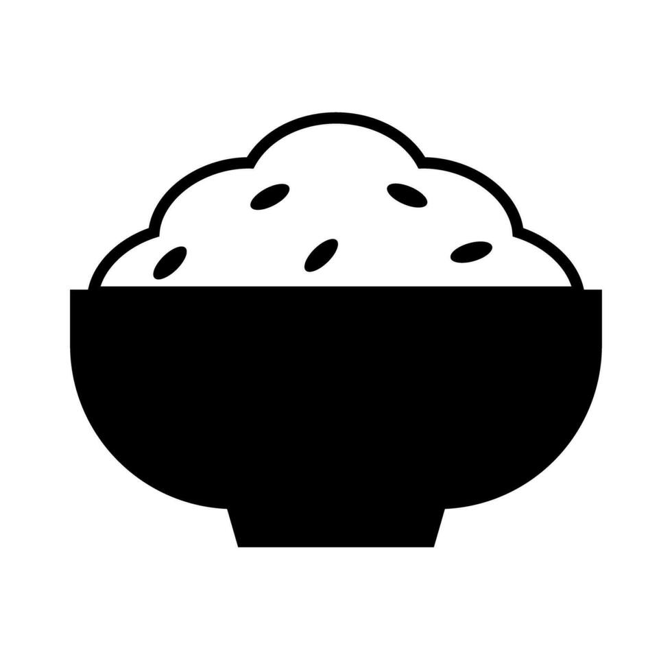 Rice bowl silhouette icon. Vector. vector