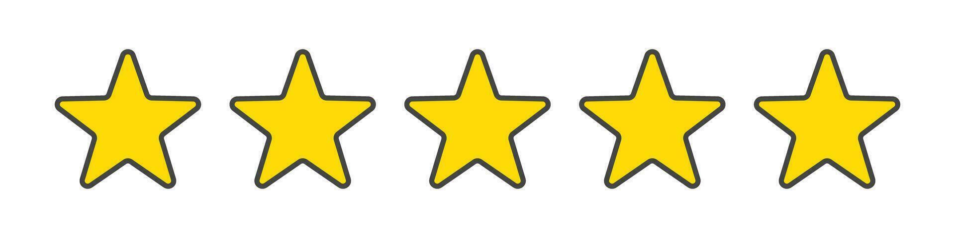 5 star icon. Reviews and ratings. Review of hotels and restaurants. Vector. vector