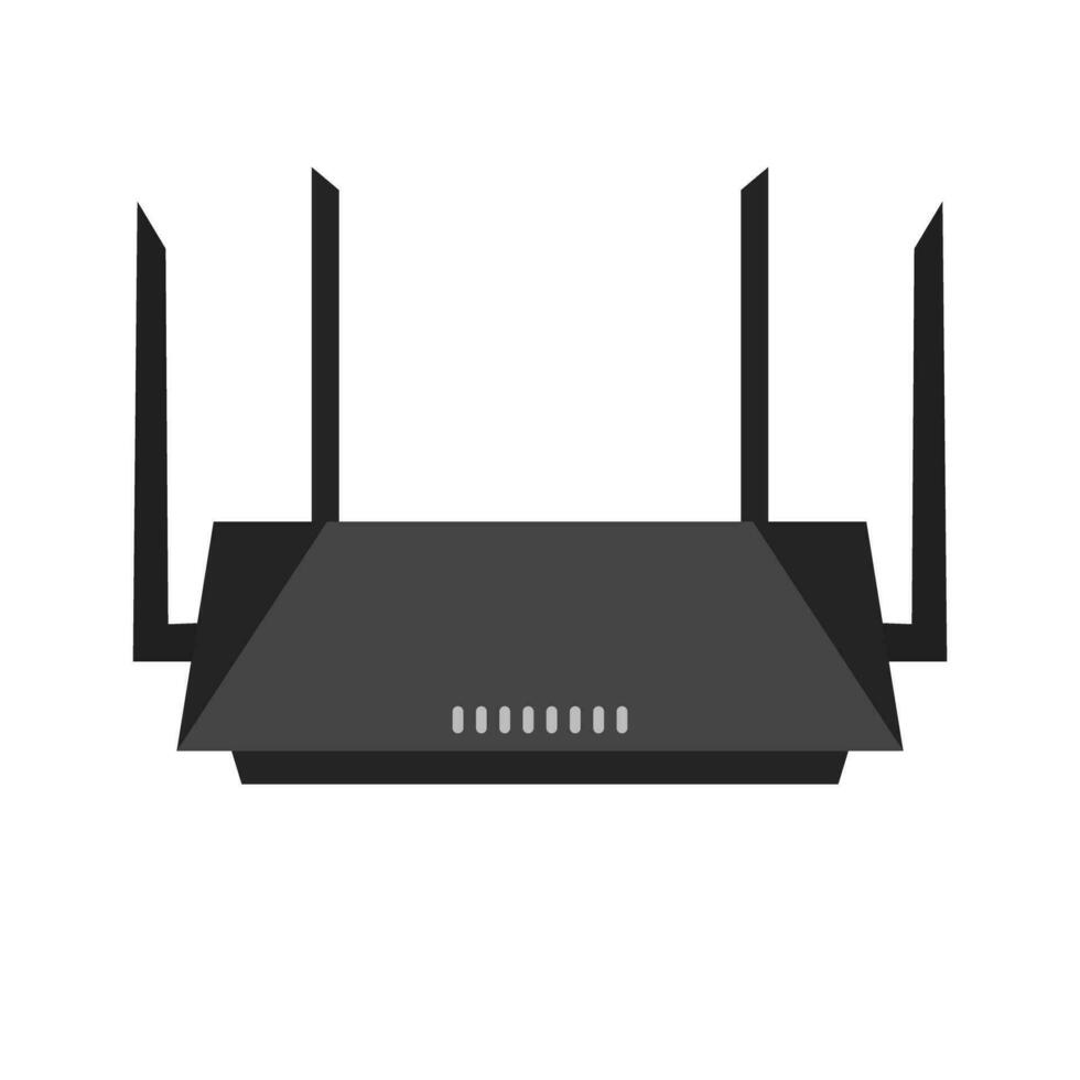 Realistic router icon with flat design. Internet Wi-Fi router. Vector. vector