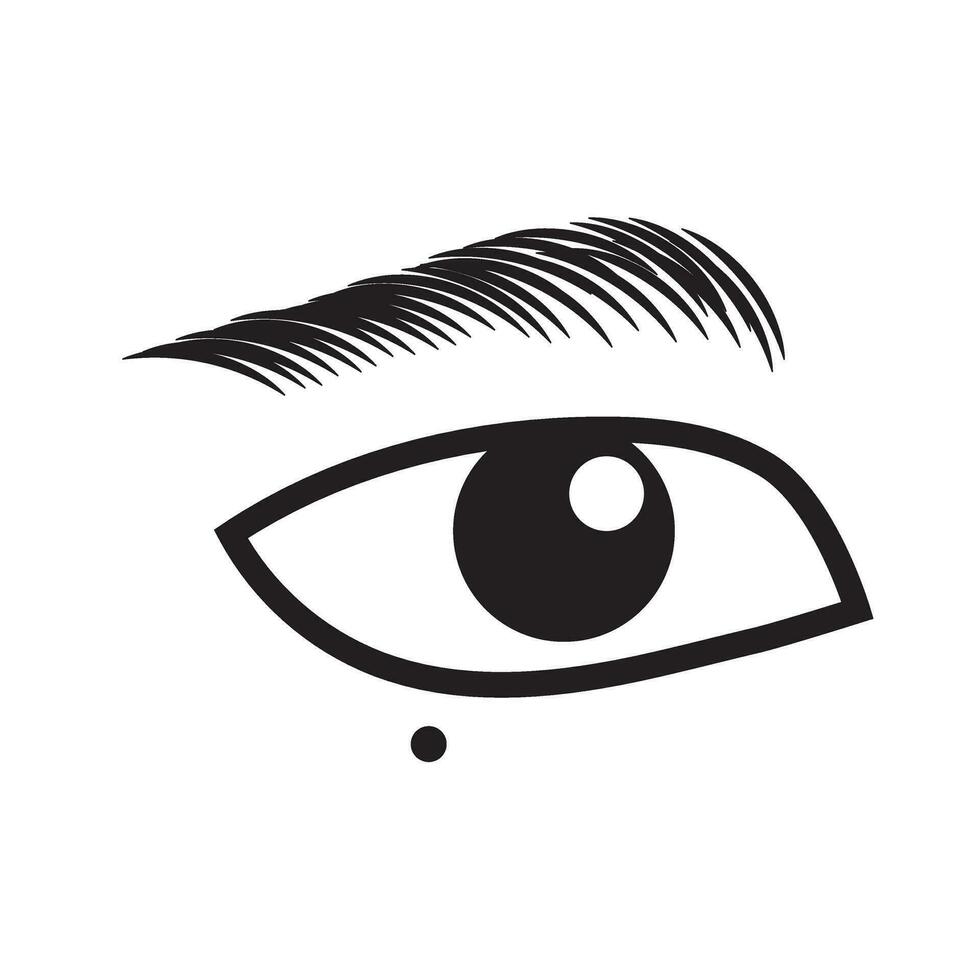 Eye icon sign flat. Editable stroke. Vector illustration EPS 10.