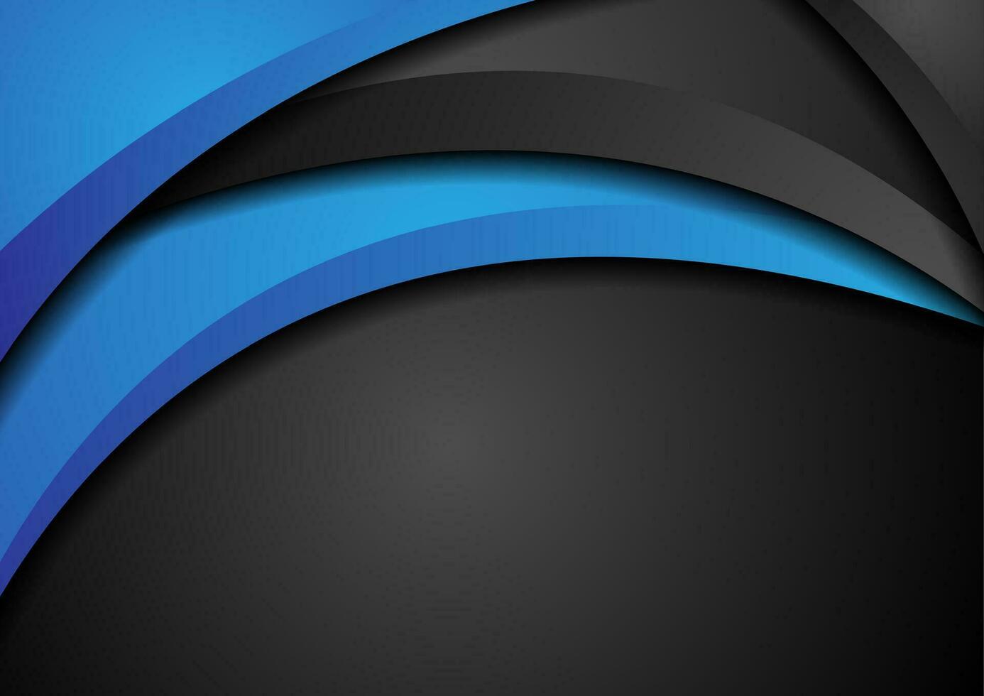 Blue and black contrast corporate waves background vector