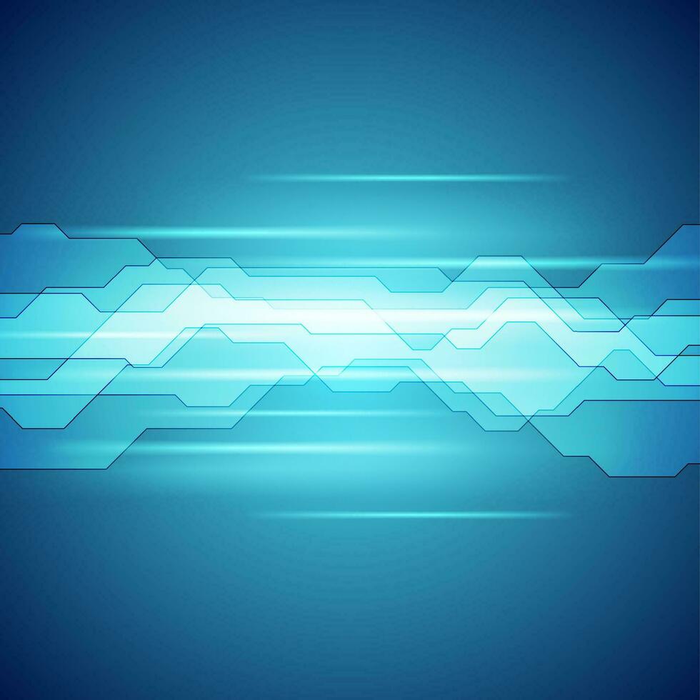 Vibrant blue abstract hi-tech background vector