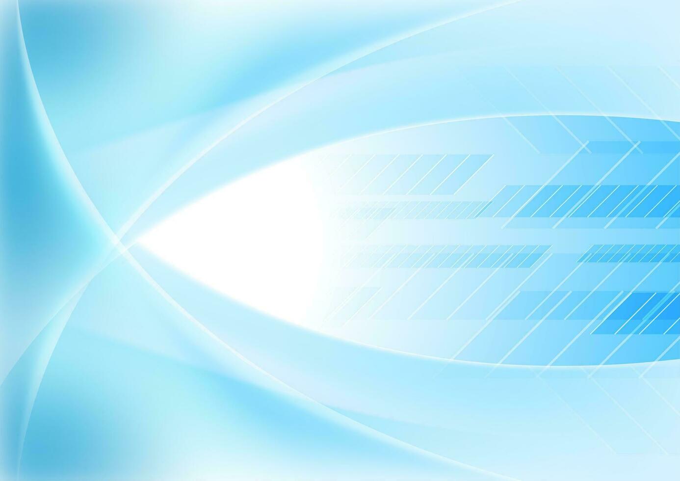 Bright blue abstract wavy tech background vector