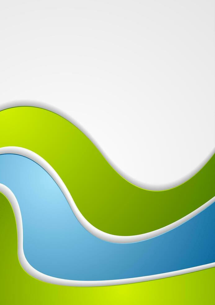 Abstract green blue wavy art background vector