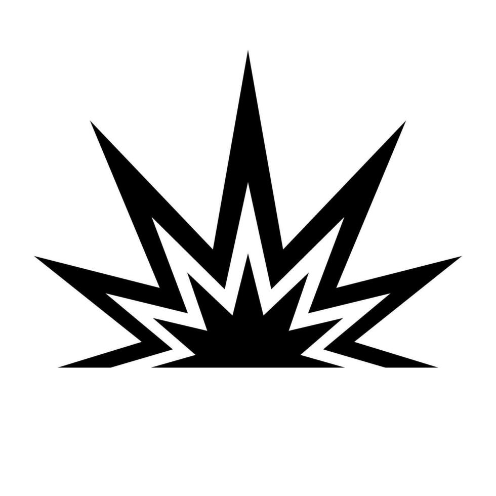 Ground explosion silhouette icon. Vector. vector