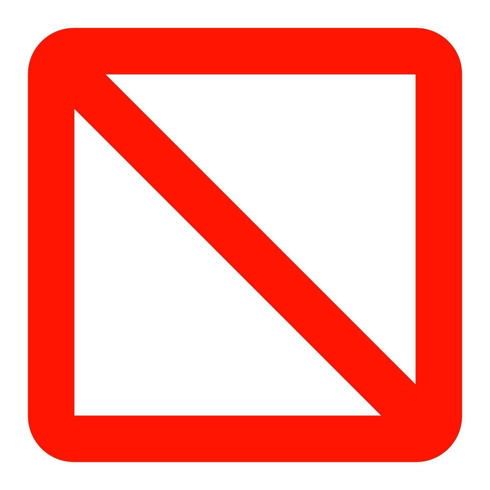 Red square stop sign. Ban. Vector. vector