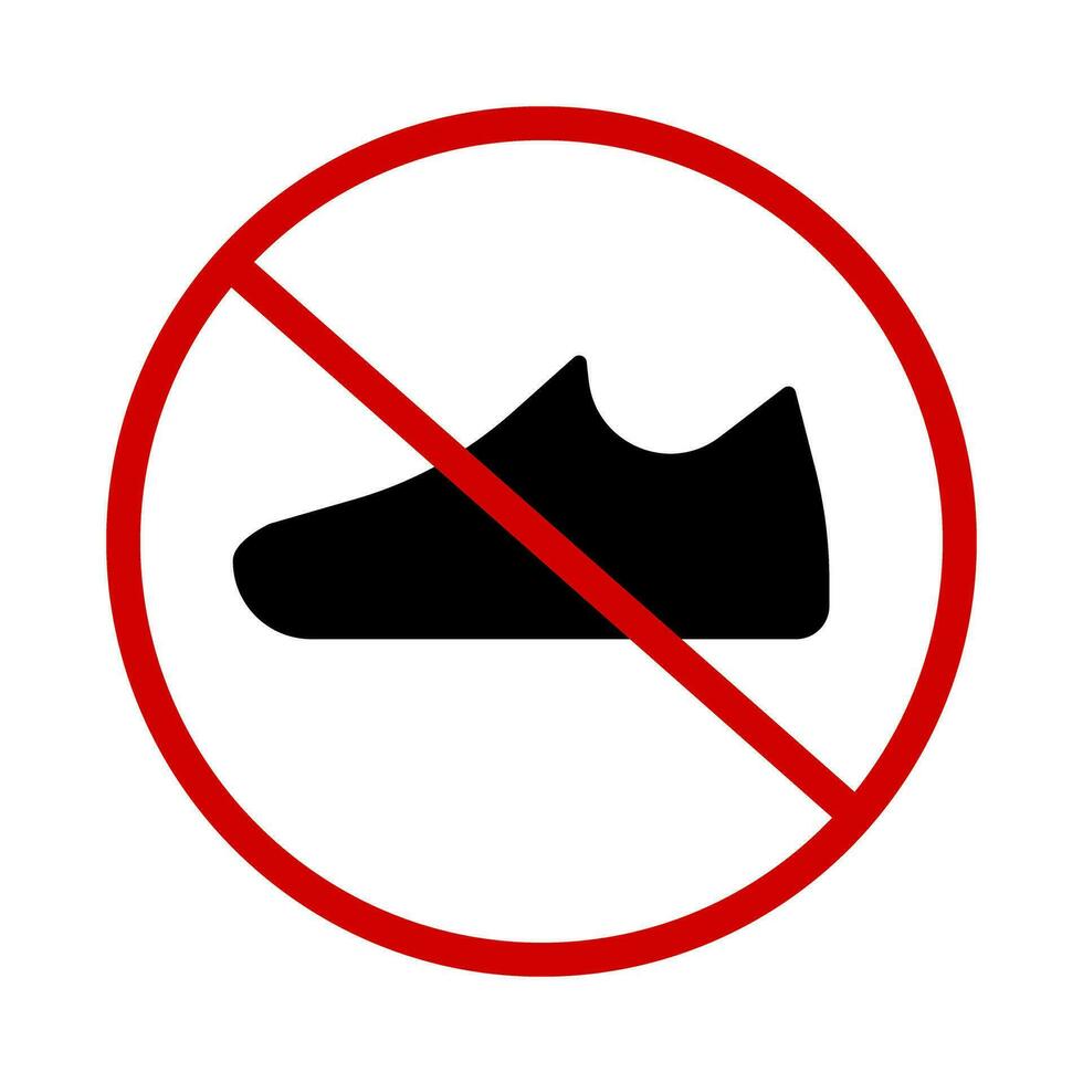 Shoe prohibition sign. No shoes allowed. Vector. vector