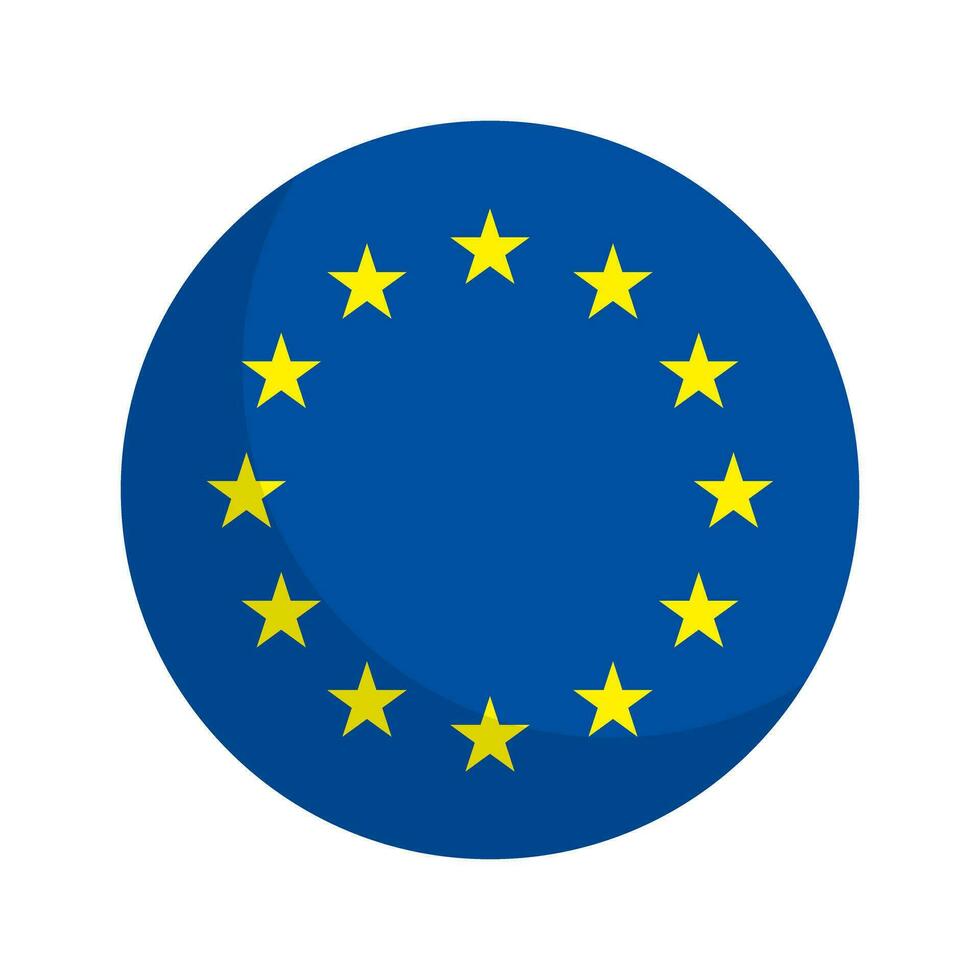 redondo europeo bandera icono. UE bandera icono. vector. vector