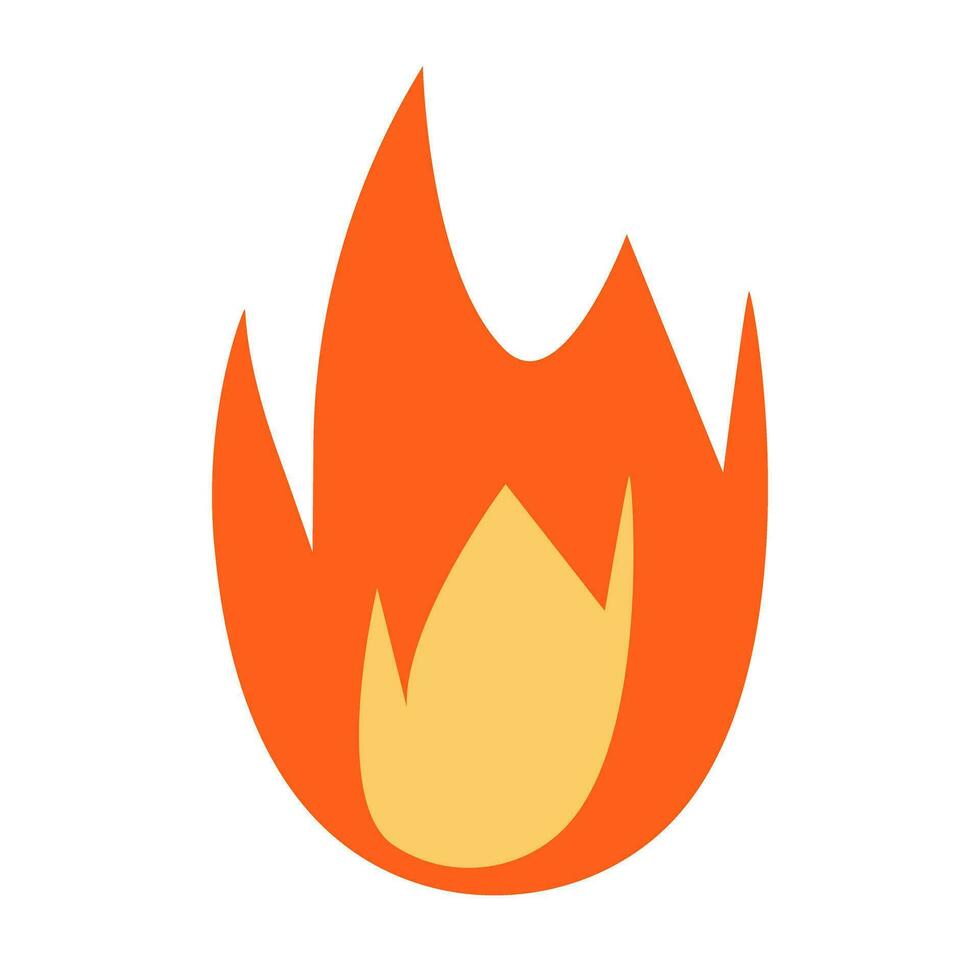 Red flaming fire icon. Vector. vector