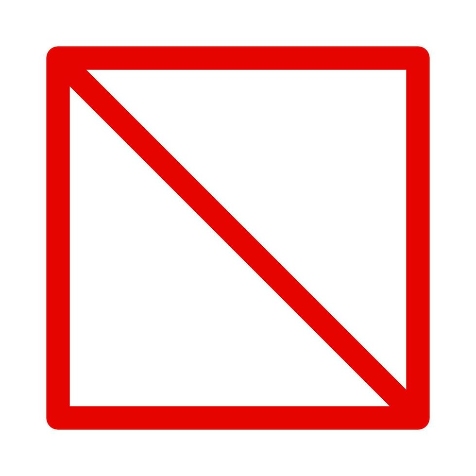 Square prohibited sign icon. Vector. vector