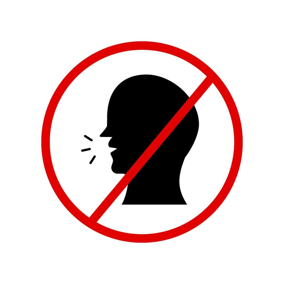 Stop Talking Sign. Prohibited conversation. Vector. vector