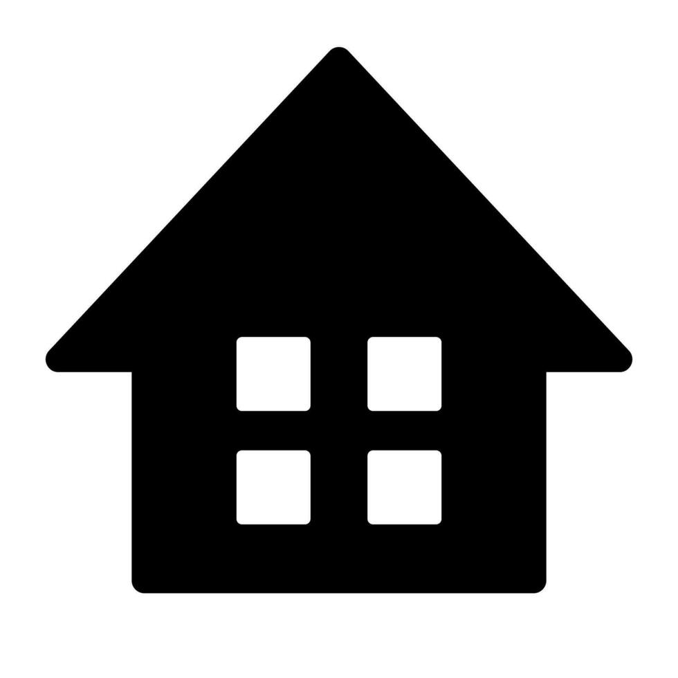 casa silueta icono con ventana. residencial casa. vector. vector
