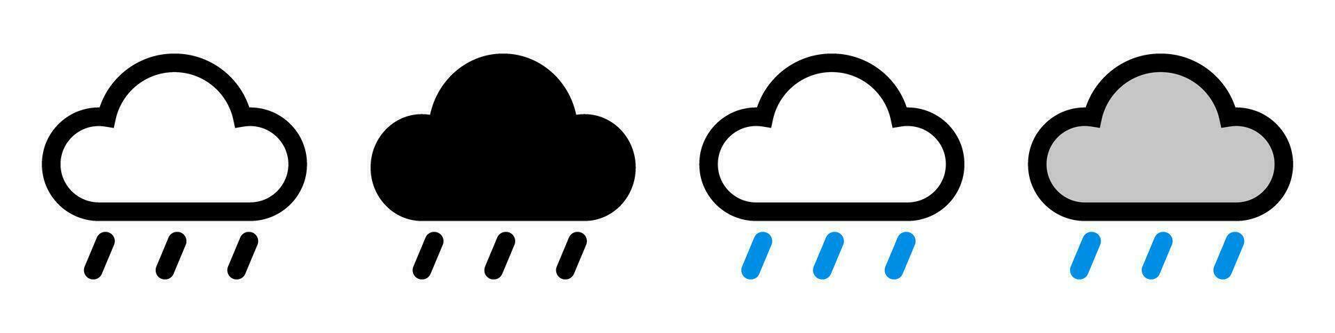 Rain icon set. Rain clouds. Rainy weather. Vector. vector