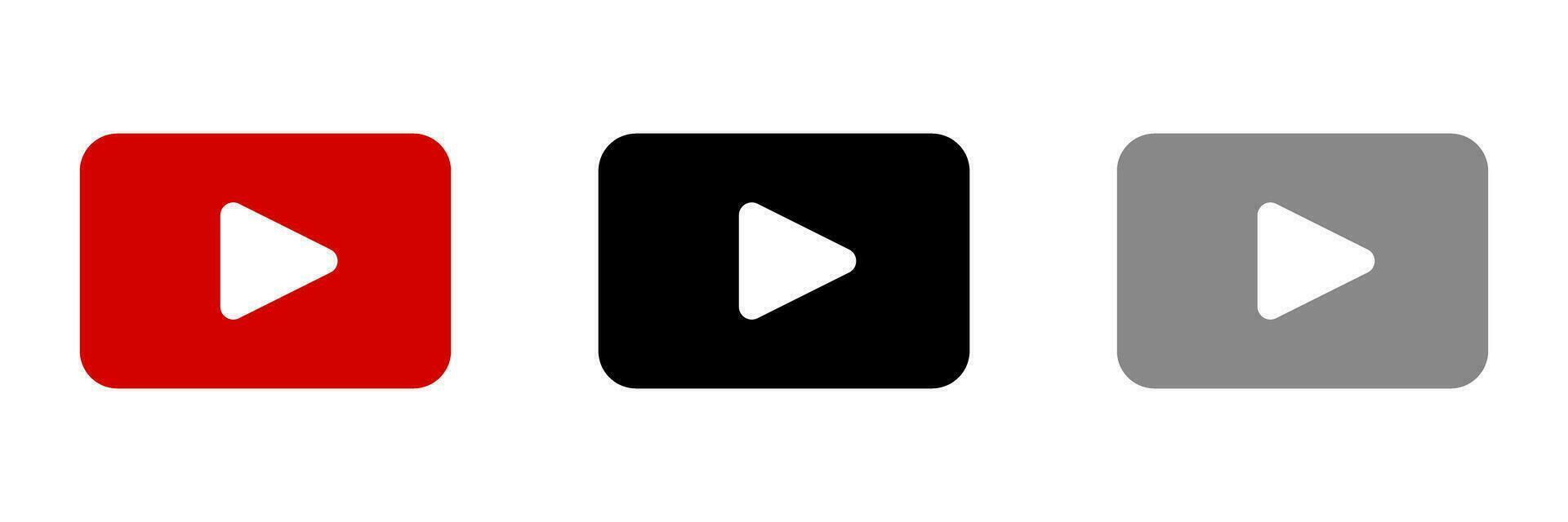 Play button icon set in different colors. Vector. vector