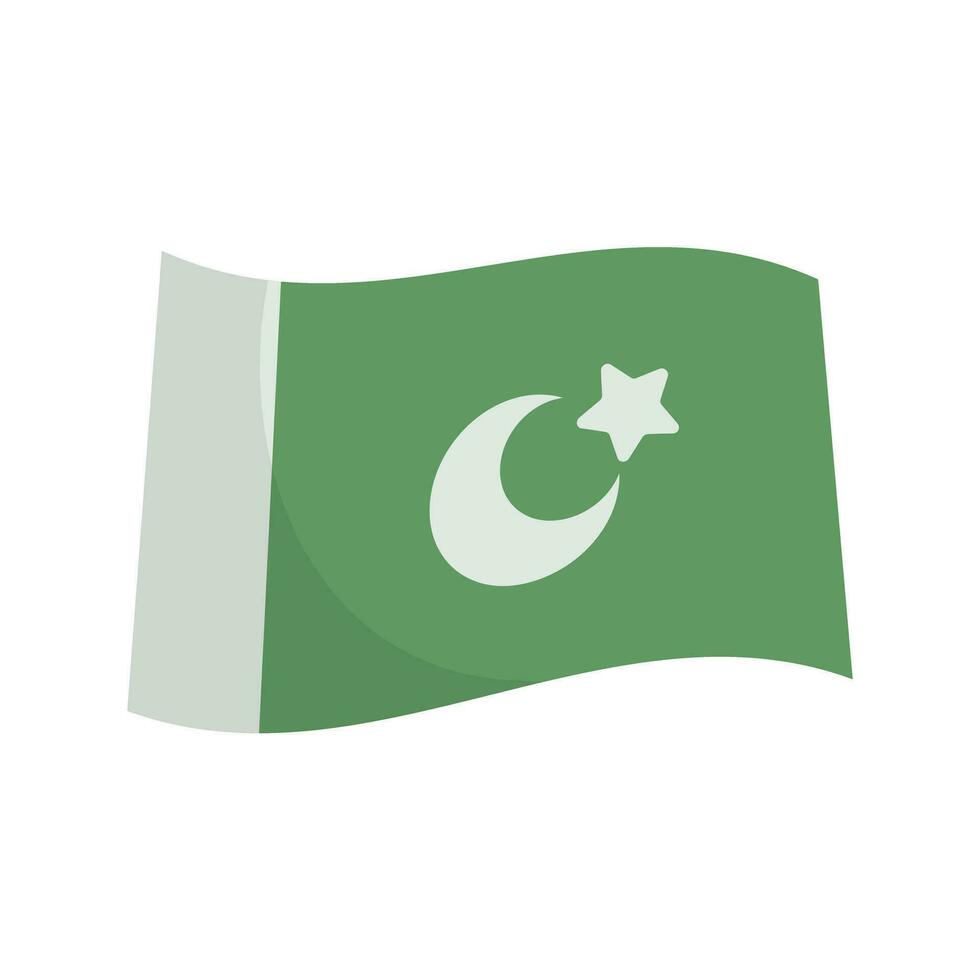 Fluttering Pakistan flag icon. Vector. vector