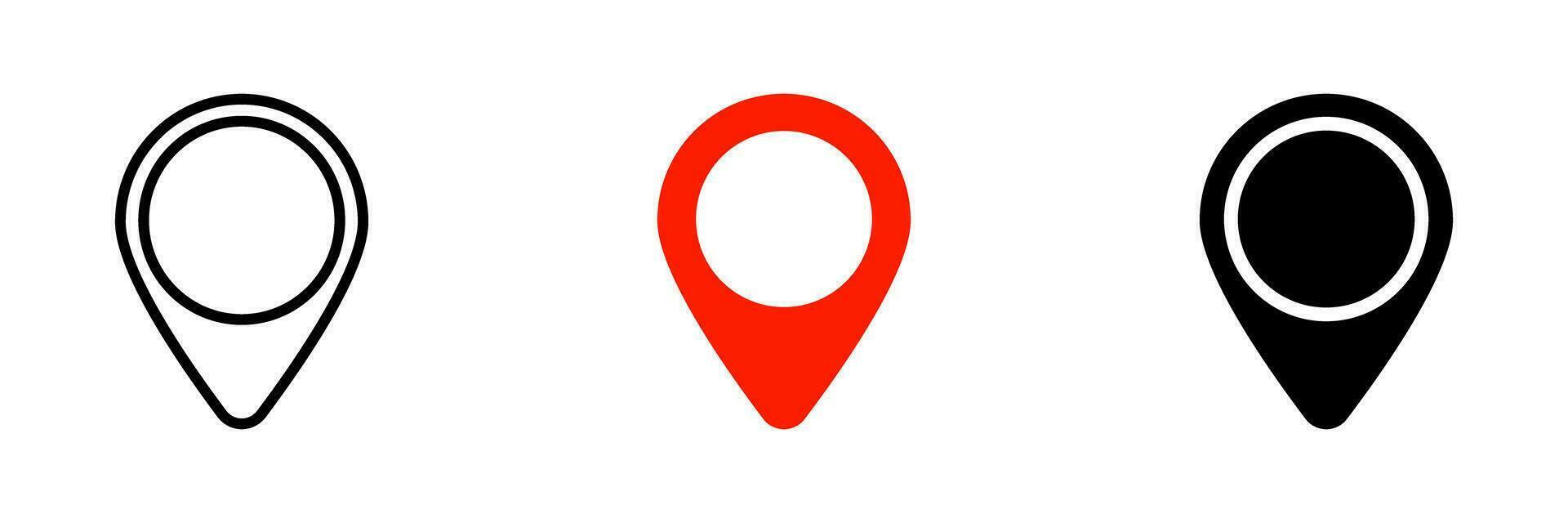 Map pin icon set with different styles. Vector. vector