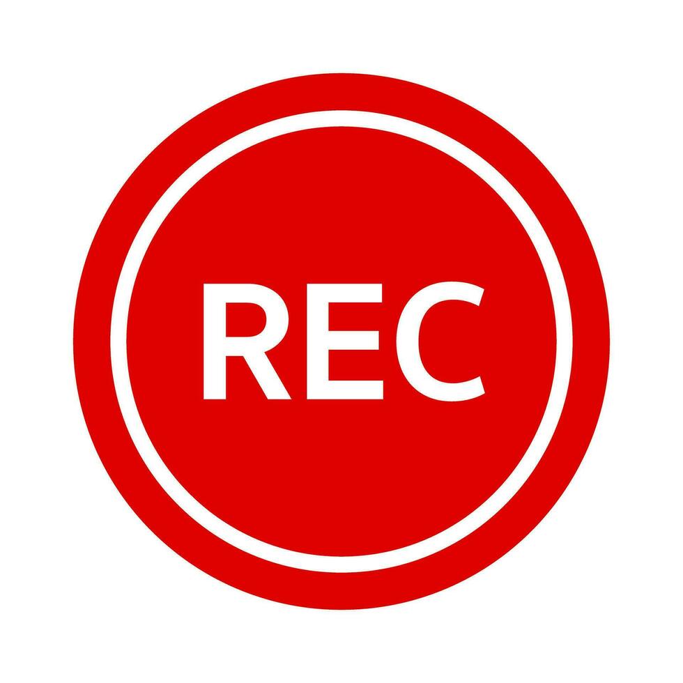 REC button. Video Recording. Vector. vector