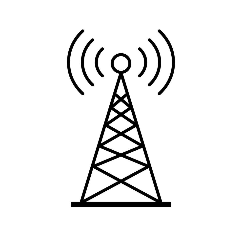 Simple radio tower icon. Communication tower. Vector. vector