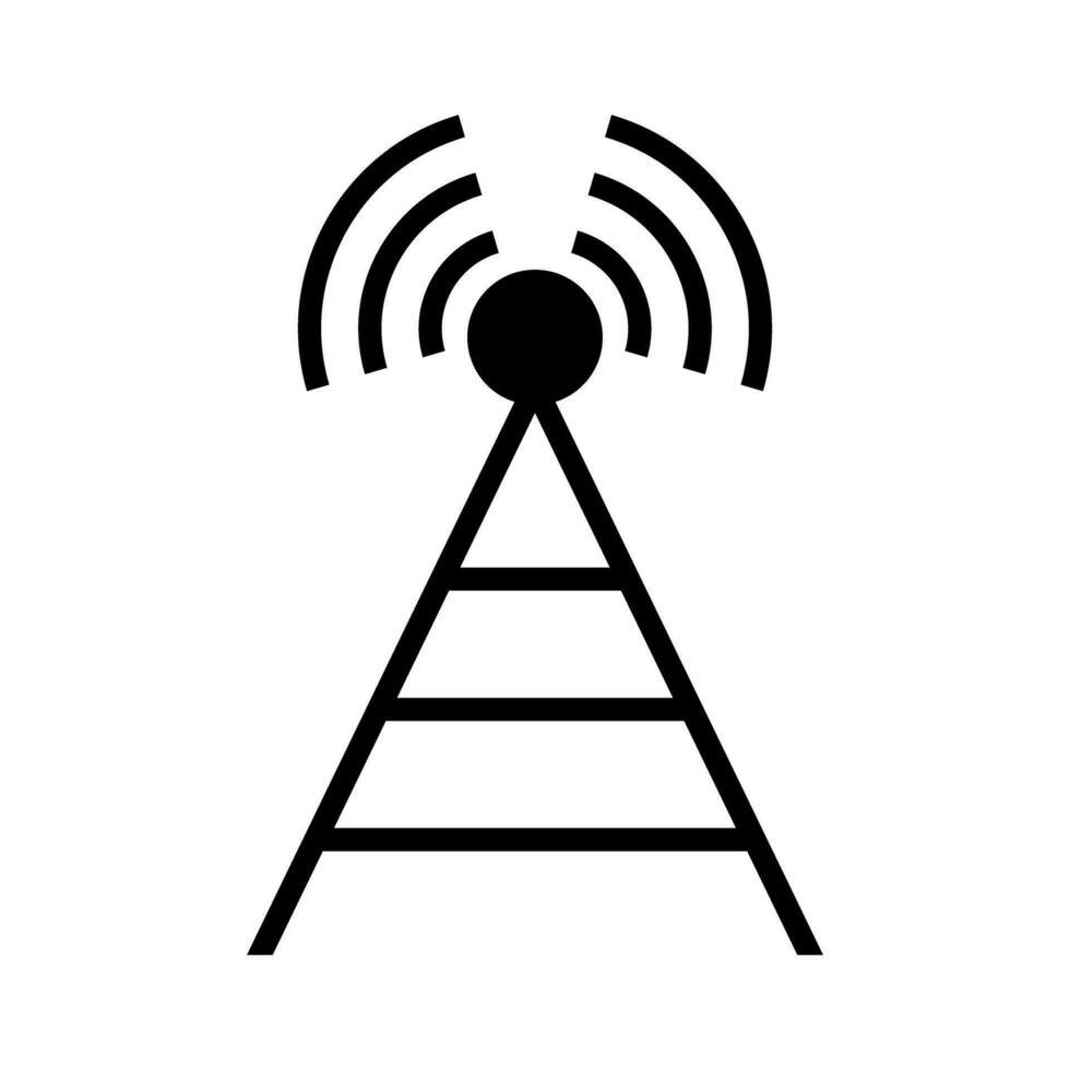 Radio tower and the radio waves they transmit. Vector. vector