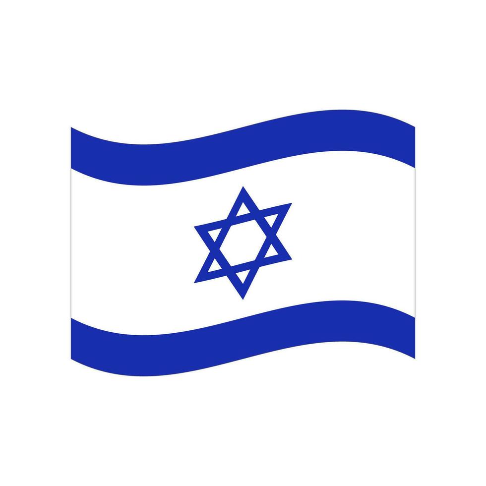 Fluttering Israeli flag. Flag of Israel. Vector. vector