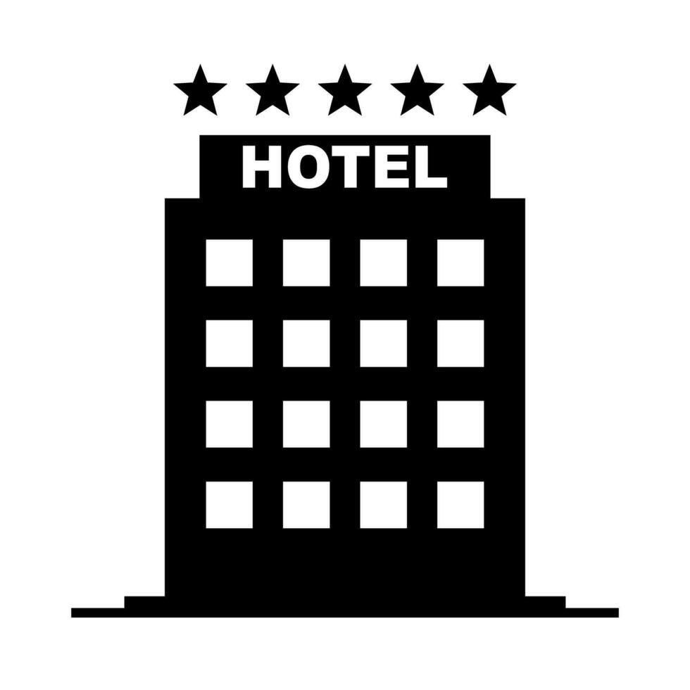 5 star hotel silhouette icon. Luxury hotel. Vector. vector