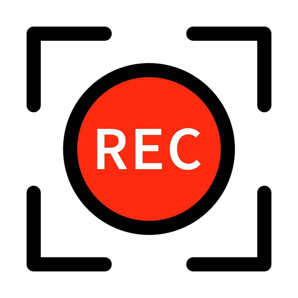 Flat design REC icon. Recording. Vector. vector