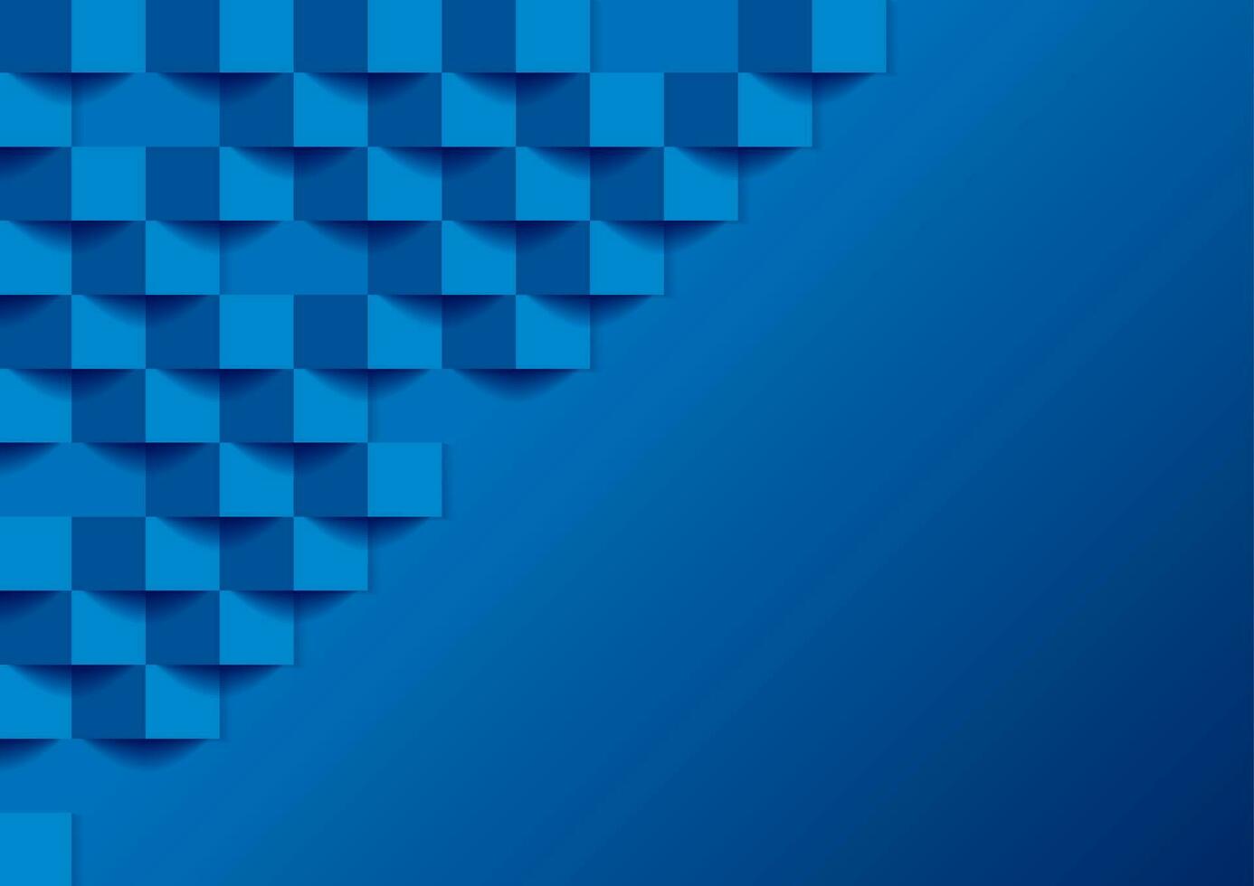 Blue tech geometric mosaic 3d squares abstract background vector