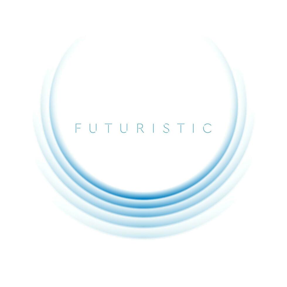 Bright blue futuristic technology round logo background vector