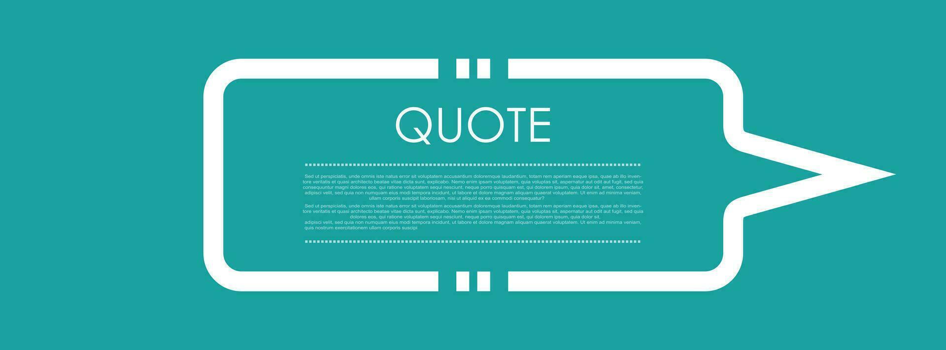 Quote blank speech bubble abstract bright turquoise design vector